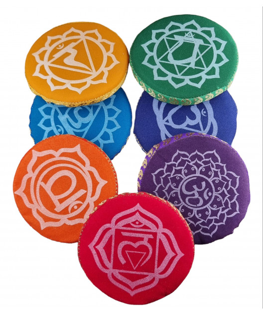 Coussins 7 Chakras diamètre 10 cm lot de 7