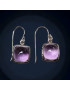Boucles Améthyste carré serti Argent 925