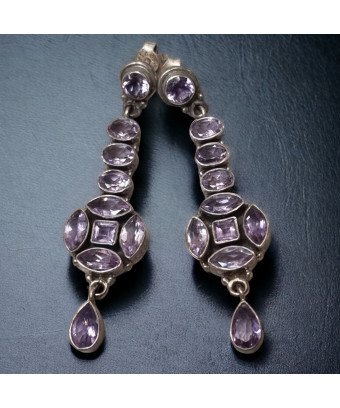 Boucles Améthyste pendants Argent 925