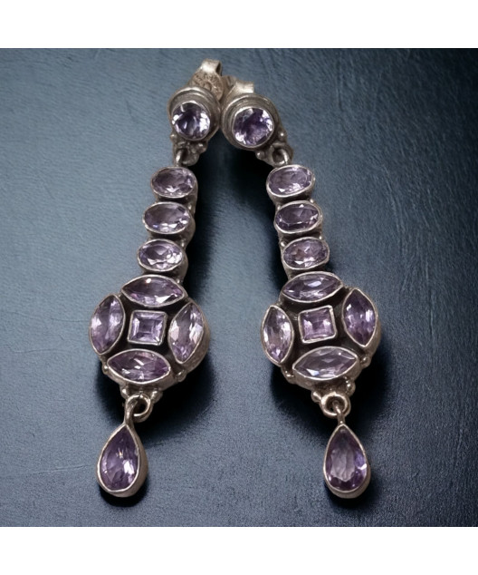 Boucles Améthyste pendants Argent 925