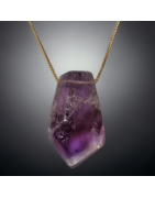 Pendentif Améthyste avec chaîne Plaquée or