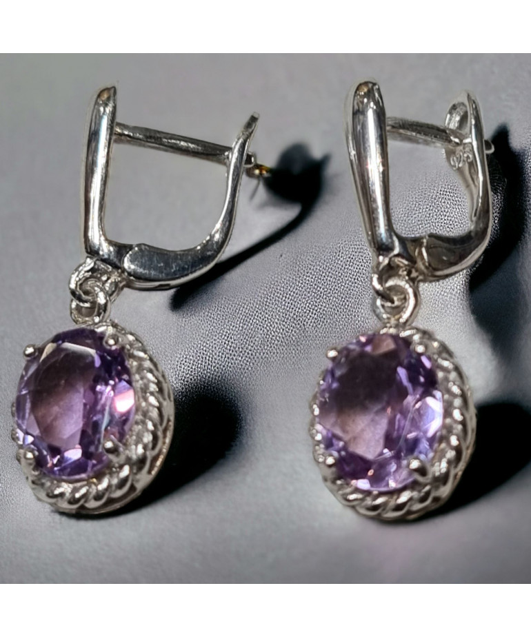 Boucles Améthyste Argent 925