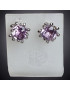 Boucles Améthyste griffée argent 925