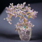 Arbre du bonheur Améthyste avec Oiseau en Jaspe