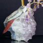 Arbre du bonheur Améthyste avec Oiseau en Jaspe