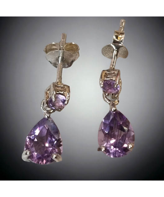 Boucles Améthyste Argent 925