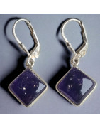 Boucles Améthyste Triangles Argent 925