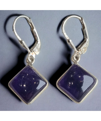 Boucles Améthyste Triangles Argent 925