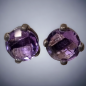 Boucles Améthyste 4 griffes Argent 925