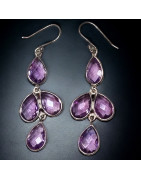 Boucles Améthyste Pendants Argent 925