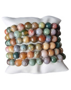 Bracelet Agate mousse Pierres Rondes