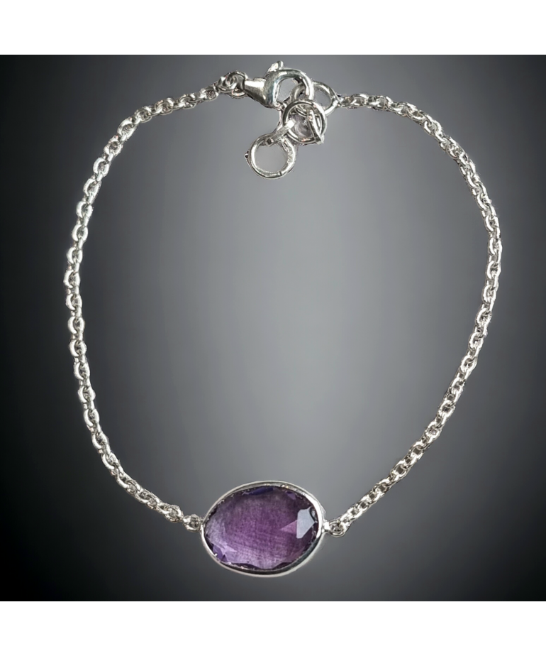 Bracelet Améthyste facettés Argent 925