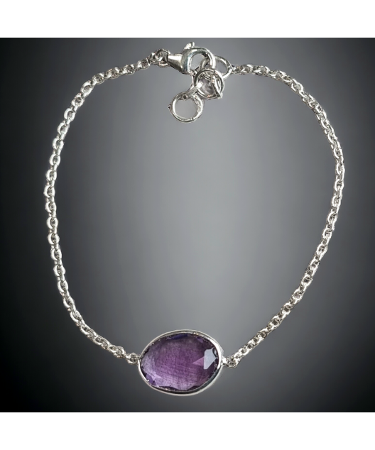 Bracelet Améthyste facettés Argent 925