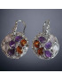 Boucles Améthyste Quartz rose et Ambre Argent 925