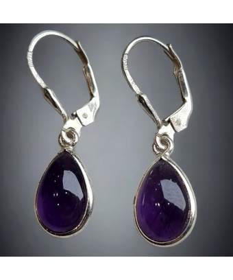 Boucles Améthyste sertie Argent 925