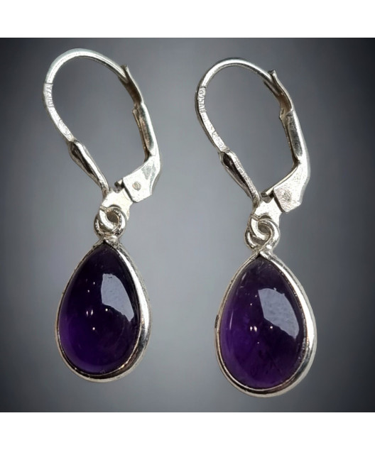 Boucles Améthyste sertie Argent 925