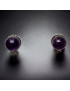 Boucles Améthyste boutons sertis Argent 925
