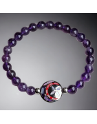 Bracelet Améthyste avec cercle acier nacré