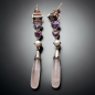Boucles Quartz rose & fumé Améthyste et Grenat Plaqué or rose