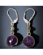 Boucles Améthyste Pendants Boules Argent 925 (s)