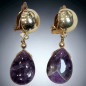 Boucles Améthyste à clips dorés