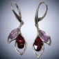 Boucles Améthyste & Grenat Pendants Argent 925