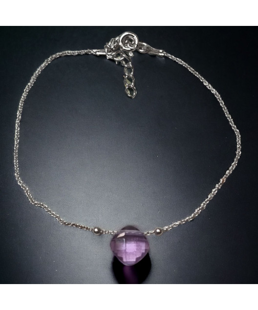 Bracelet Améthyste facettés Argent 925
