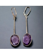 Boucles Améthyste Pendants Argent 925