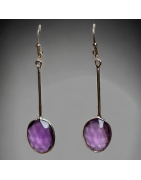 Boucles Améthyste Pendants Argent 925