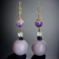 Boucles Améthyste Dumortiérite Cristal de roche & Shungite