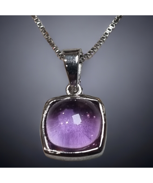 Pendentif Améthyste avec chaîne Argent 925