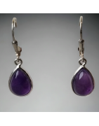Boucles Améthyste gouttes Argent 925