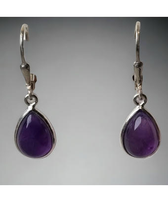 Boucles Améthyste gouttes Argent 925