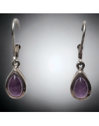 Boucles Améthyste gouttes Argent 925