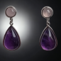 Boucles Améthyste & Quartz rose gouttes