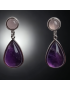 Boucles Améthyste & Quartz rose gouttes