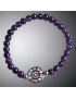 Bracelet Améthyste avec cercle acier nacré