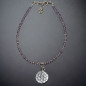 Bracelet Améthyste facettée avec Fleur de vie Argent 925