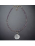 Bracelet Améthyste facettée avec Fleur de vie Argent 925