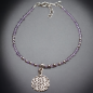 Bracelet Améthyste facettée avec Fleur de vie Argent 925