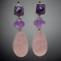 Boucles Améthyste & Quartz rose Argent 925