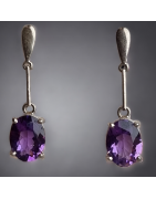 Boucles Améthyste 4 griffes Argent 925