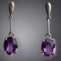 Boucles Améthyste 4 griffes Argent 925