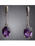 Boucles Améthyste 4 griffes Argent 925