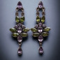 Boucles Améthyste & Péridot Fleur Argent 925
