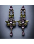 Boucles Améthyste & Péridot Fleur Argent 925