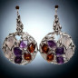 Boucles Améthyste Quartz rose et Ambre Argent 925