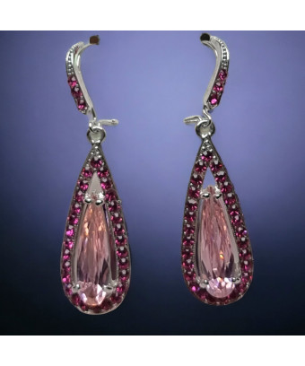 Boucles d'oreilles Zirconium & Swarovski pendants