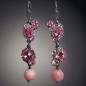 Boucles Swarovski & Aventurine rose pendants