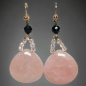 Boucles Quartz rose Onyx & Zirconium